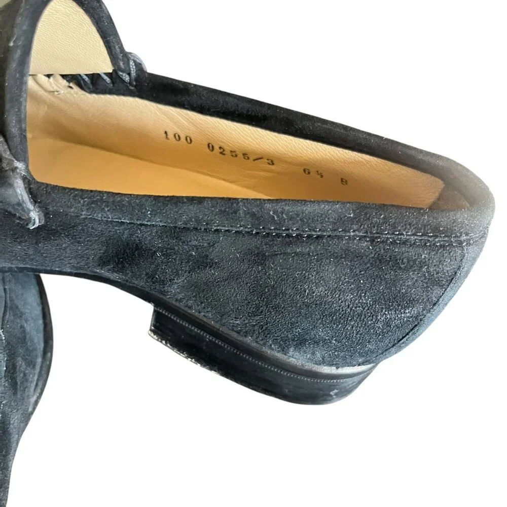 Vintage Gucci Black Suede Horsebit Loafers - Size 6.5 - Picture 9 of 16